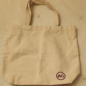 Canvas Tote Bag in Natural with Ag Adriano Goldschmied Logo